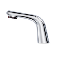 Robinet de lavabo mural intelligent sans contact à économie d'eau, à un seul trou, en laiton, avec capteur automatique, chromé