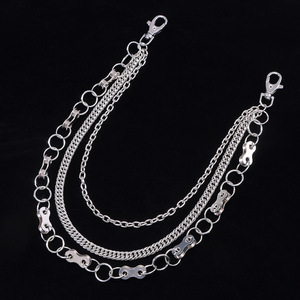 Multi Layered Zinc Alloy Waist <b>Chain</b> With Lock Pattern For <b>Jeans</b> Hip Hop Casual Fashion Accessory - Product Image 2