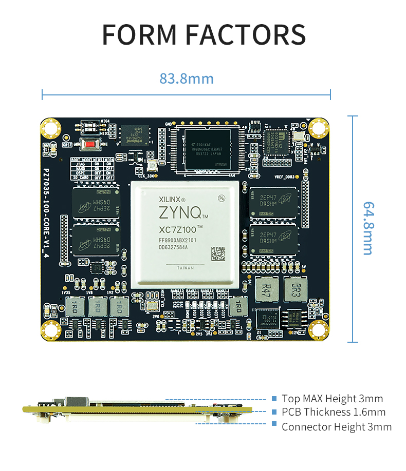 Xilinx FPGA Board PZ7045-SOM - Zynq 7000 Extension Board