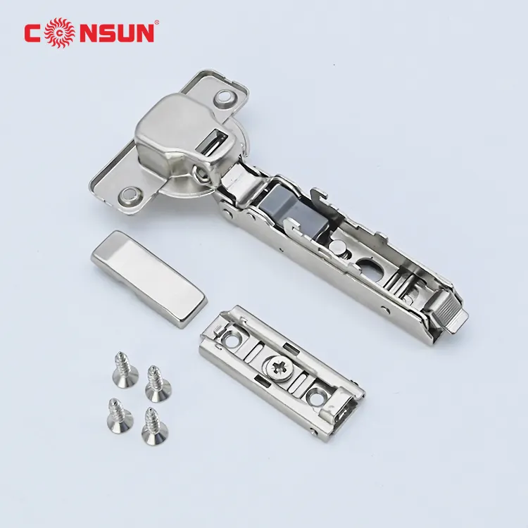 Consun Furniture Kitchen Hardware Mounting Plate Concealed Linear Plate Cabinet Hydraulic Clip On 3D Soft Close Hinges