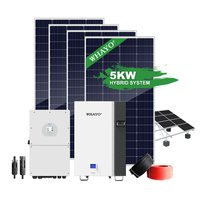 Kit d'énergie solaire hybride complet 10KW 12KW avec onduleur 5KVA 8KVA, système connecté/déconnecté au réseau, panneaux solaires et batteries pour toute la maison