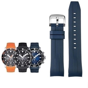 Bracelet en caoutchouc de haute qualité, 21mm 22mm, pour Tissot Sea Star T120, bracelet de montre incurvé en Silicone T120417A T120407A, bracelet étanche pour hommes - Product Image 2