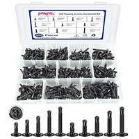 450 pièces # 8 # 10 kits d'assortiment de vis autoperceuses en acier inoxydable 410, vis à tête cylindrique pour tôles, 6 tailles pour métal, noir