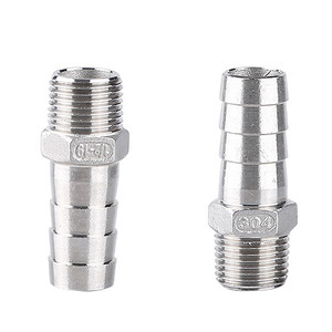 Conector de manguera Hexagonal de acero inoxidable 304, reductor de 6 puntos, rosca macho, lengüeta, inserto de cuero, junta de bambú para accesorios de tubería baja - Product Image 5