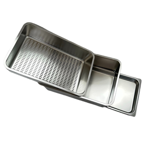 <span class=keywords><strong>Bac</strong></span> à litière en acier inoxydable double couche-Boîte de tamisage et de filtrage pour le nettoyage et l'hygiène des animaux domestiques - Product Image 4