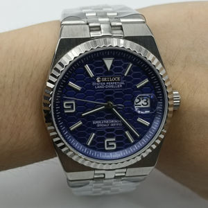 Reloj de Pulsera Mecánico Personalizado para Hombre, con Movimiento NH35, Cristal de Zafiro Luminoso de Alta Calidad, 5 BAR, Venta al Por Mayor OEM - Product Image 6