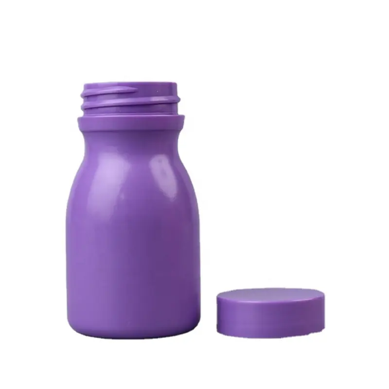 Purple 80ml 60ml/100ml/120ml PE empty plastic vitamin dietary nutritional supplement tablet pill capsule bottle candy container