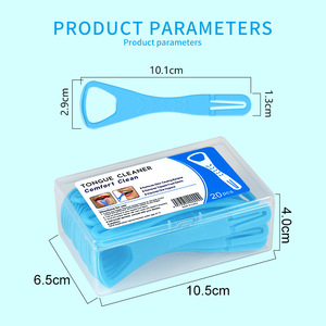 Grattoir à langue pliable à double tête en plastique avec cure-dent, outil de nettoyage buccal pour l'hygiène de la langue - Product Image 3