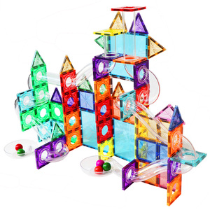 Magnetscape Set Educativo di 106 Pezzi per Pista delle <span class=keywords><strong>Biglie</strong></span>, Blocchi Magnetici Fai-da-Te, Giocattoli di Costruzione Magnetici Colorati in Plastica ABS Sicuri - Product Image 5