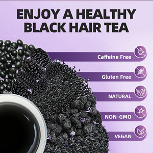 Tè Naturale al Sesamo Nero e Gelso <span class=keywords><strong>per</strong></span> la Crescita dei Capelli - Miscela Erboristica di Grado Premium, Pronto <span class=keywords><strong>per</strong></span> Infusione a Freddo, Nutre i Capelli Scuri e Riduce i Capelli Grigi - Product Image 3