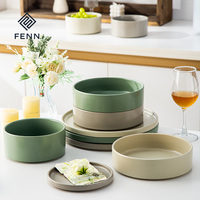 FENN Service personnalisé bol à dîner en céramique empilable en gros bol en céramique fine maison Style Simple bol à mélanger en céramique