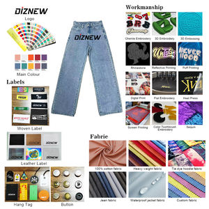 DiZNEW Jeans lavados macacos con botones de encaje, decoraciones con borlas, jeans ajustados lavados con características transpirables - Product Image 5