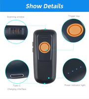 DYscan Mini 1D, Lector de Códigos de Barras Láser, Escáner de Códigos de Barras Inalámbrico Portátil con Bluetooth para Gestión de Inventario