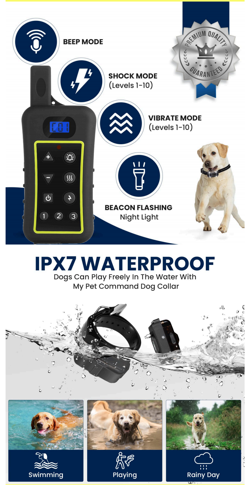 K9 Dog Training Equipment Waterproof Shock Collar