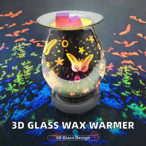 Pemanas <span class=keywords><strong>Lilin</strong></span> & Aroma Elektrik Kaca 3D, Penghangat Aroma Kecil untuk Rumah, Kantor, Kamar Tidur - Product Image 2