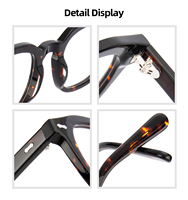 Nouvelles Lunettes de Vue Carrées Surdimensionnées pour Hommes 2026 – Monture Optique Stylée en Acétate avec Motif Imprimé