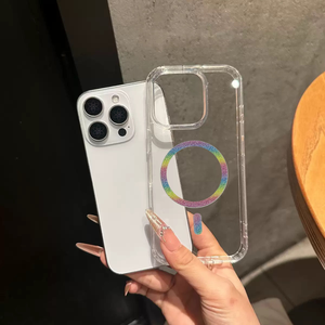 Applicable à toute la série de modèles <span class=keywords><strong>Apple</strong></span> <span class=keywords><strong>iPhone</strong></span> 16-<span class=keywords><strong>12</strong></span> Étui transparent en poudre magnétique antichoc et transparent pour <span class=keywords><strong>iPhone</strong></span> - Product Image 1