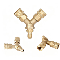 Connecteur pneumatique en Y en laiton conçu pour la durabilité, coupleur rapide et séparateur pour outils pneumatiques haute pression