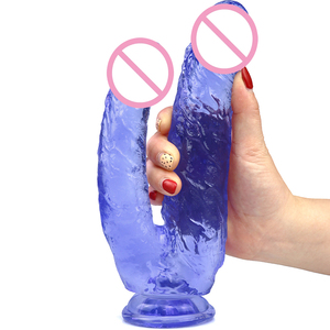 Dildo double extrémité en silicone, pénis réaliste à double tête, stimulateur du point G, jouets sexuels pour adultes pour hommes, femmes, lesbiennes, gays - Product Image 1