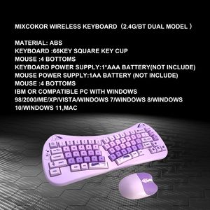 2025 thiết kế mới có thể sạc lại chế độ kép 2.4G + BT Ergonomic mixcokor Bàn phím không dây và chuột siêu mỏng - Product Image 6