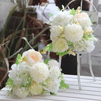 Fleurs artificielles en soie de style nordique, hydrangea et pivoine, bouquet de pivoines à 7 branches, accessoires de photographie pour mariage, maison, extérieur, décoration