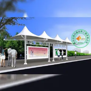 Bus Station Stand Tension Film Sunshade Gas Station Membrane Structure Canopy Supplier Membrane Structure Tent