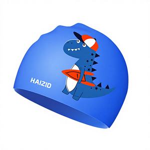 Gorros de Natación de Silicona Coloridos para Niños HAIZID, Lindos Dibujos Animados, Impermeables y Cómodos para Niños y Niñas - Product Image 1