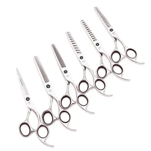 细化剪刀美容 6.0 “AQIABI 品牌日本钢理发剪刀剪刀与手指环 Barber 剪 A2000