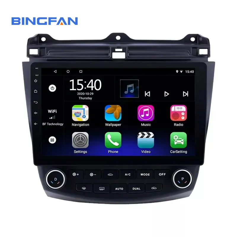 BINGFAN araba radyo 10 inç Android 7.1 dokunmatik ekran GPS navigasyon multimedya oynatıcı Honda Accord 7 2003-2007 için