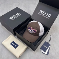 Cappellino da Baseball WEINI con Ricamo 3D a Rilievo, Bicolore Marrone e Bianco, in Cotone Lavato, Regolabile, Stile Dad Hat per Sport e Attività all'Aperto