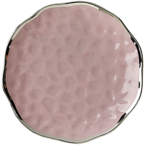 Juego <span class=keywords><strong>de</strong></span> Vajilla <span class=keywords><strong>de</strong></span> Cerámica Rosa <span class=keywords><strong>de</strong></span> Lujo con Diseño Martillado, Estilo Nórdico, con Borde Plateado, <span class=keywords><strong>para</strong></span> el Hogar y Restaurantes Creativos - Product Image 4