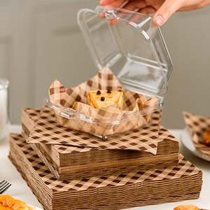 กระดาษห่อขนมปังเค้กแบบกันไขมัน ขนาดสั่งทำได้ ลายตารางหมากรุก คุณภาพสำหรับอาหาร ดีไซน์สร้างสรรค์เฉพาะตัว - Product Image 4