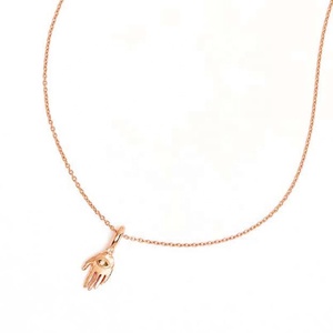 Milskye gioielli alla moda 925 argento sterling 18k oro vermeil verde naturale peridoto <span class=keywords><strong>hamsa</strong></span> ciondolo a mano collana anima - Product Image 6