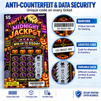 Cartes de jeu à gratter personnalisées avec logo, thème Halloween, impression numérique de haute qualité, tickets de loterie en carton