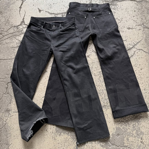 Pantalones Vaqueros de Mezclilla Japonesa para Hombre, Corte Recto, Ajustados, Desgastados, con Estilo Salvaje, Personalizados en Negro - Product Image 2