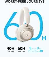 Anker Soundcore Space One Pro 60h无损音频高分辨率无线游戏耳机舒适贴合6麦克风自适应有源噪声