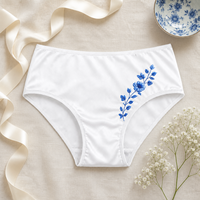 Culottes tendance taille mi-haute avec panneau en V en dentelle motif feuille d'érable, en tricot extensible Spandex/Nylon pour un confort optimal