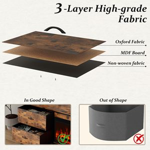 Meuble TV rustique en bois SENYU avec foyer électrique, 65 pouces et plus, mobilier moderne pour salon, montage au sol - Product Image 6