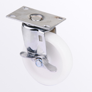 Fabrik 3 Zoll Industrie-Roller Drehbogenbohrer Loch Ruder Kunststoff Einkaufswagen Räder - Product Image 2