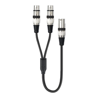 Kabel Splitter XLR - XLR Male ke Dual Female 3Pin Patch Y Cable Balanced MicrophoneSplitter Cord Audio Adapter 50CM
