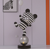 Lampadaire Ours Nordique Moderne Électroplaqué, Grande Sculpture Artistique pour Salon, Décoration Intérieure, Luminaire Statuaire