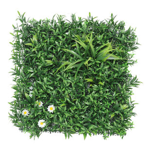 P170 Offre Spéciale résistant aux UV Faux feuille de bambou <span class=keywords><strong>synthétique</strong></span> et barrière de haie de fleurs blanches mur d'herbe verte artificielle - Product Image 2