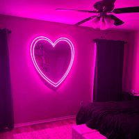 Enseignes murales LED néon personnalisées en forme de miroir pour le dropshipping, étanches IP67 pour l'aménagement paysager
