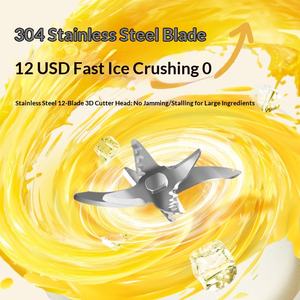 Mixeur Portable 2026 en Acier Inoxydable Grande Capacité pour Smoothies et Fruits, Rechargeable USB, Bouteille Mixeur de Légumes pour Voyage et Extérieur - Product Image 3