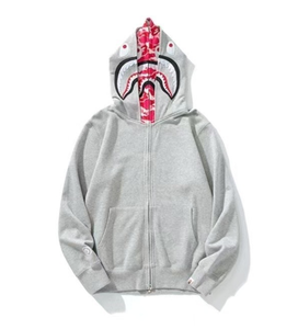 Sweat-shirt à double capuche brodé de dessins animés pour hommes Bappes 2025 de haute qualité, fermeture éclair, confortable, décontracté, 100 % coton, best-seller - Product Image 4