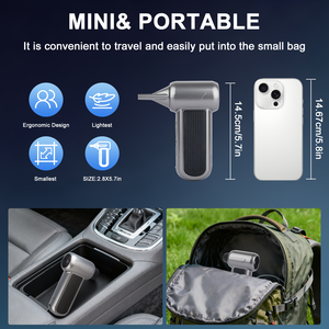 Quạt thổi khí nén Turbo Jet mới 2025, quạt mạnh mẽ, máy hút bụi ô tô, tốc độ gió 63m/s, pin 4000mah*2 - Product Image 3