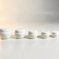Pot cosmétique vide anti-fuite à double couche, design bulbeux, blanc, avec tampon doré, pour baume de soin, 5/10/20/30/50g
