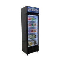 Réfrigérateur commercial pour boissons, vitrine à porte simple, réfrigérateur vertical en verre, éclairage LED, contrôle numérique de la température, refroidissement par air