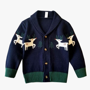 BW08 mode <span class=keywords><strong>petit</strong></span> garçon Cardigan manteau mignon cerf col en v <span class=keywords><strong>pull</strong></span> manteau vêtements <span class=keywords><strong>de</strong></span> noël pour enfants noël tricoté Cardigan - Product Image 2
