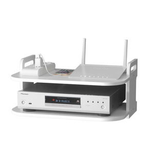 <b>Wall</b> <b>Mounted</b> Router <b>Shelf</b> 2 Tier No Drill Moisture Proof For Electronic Devices Living Room Storage - Product Image 2